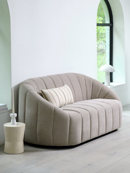 Sofa HUNDIGE 2-Sitzer Stoff beige