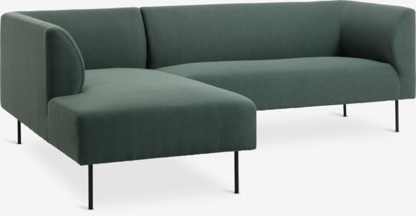 Bank KARE chaise longue links donkergroen