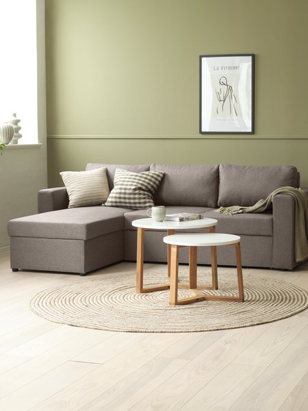 Tavolini sovrapponibili SVENSTRUP bianco/rovere 2 pezzi