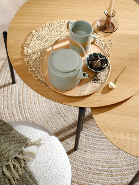 Tables gigognes BRABRAND Ø70/50 naturel/noir 2 pcs