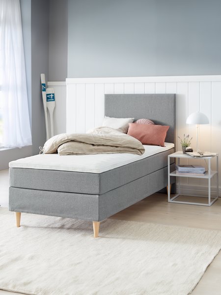 Letto sommier 90x200 cm LEIRKUP BC10 grigio-23