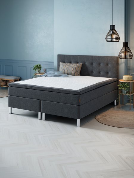 Kontinentalsäng 180x200cm SOKNA GC35 grå-40 PU