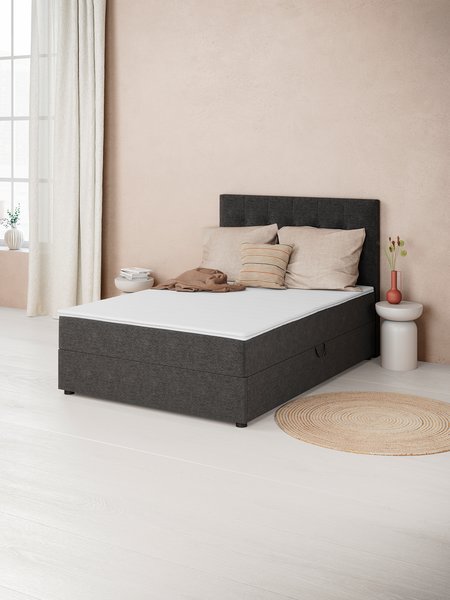 Boxspring 140x200 PLUS C40 opbergruimte grijs-40