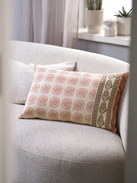 Fodera cuscino KATTEMOT 40x60 cm rosa/marrone