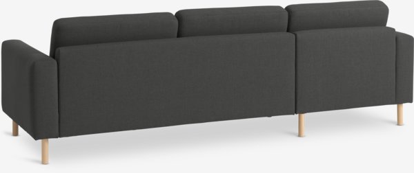 Bank SVALBARD chaise longue donkergrijs