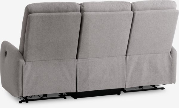 Sofa VONSILD 3-seater electric reclining light grey