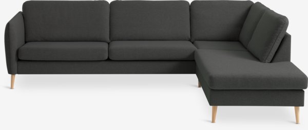 Sofa AARHUS Ecke offen rechts Stoff dunkelgrau