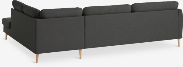 Sofa AARHUS Ecke offen rechts Stoff dunkelgrau