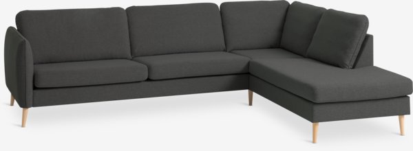 Sofa AARHUS Ecke offen rechts Stoff dunkelgrau