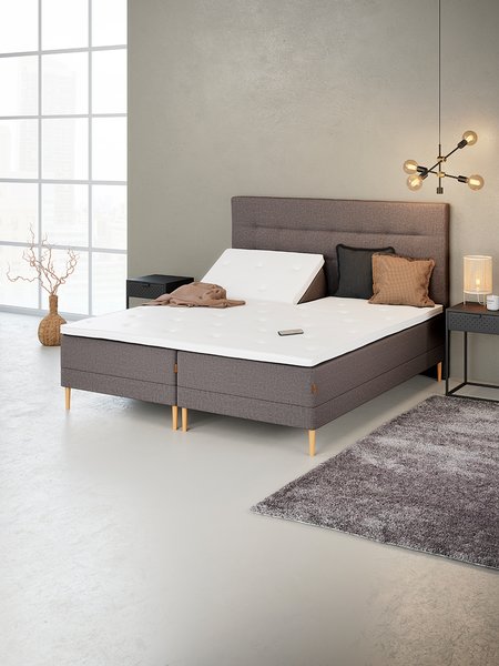 Elevationsseng 90x200cm KUPELVA GE50 grå-21 DREAMZONE