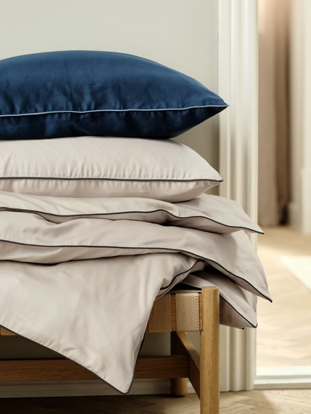 Sateen duvet cover set SANNA King dark blue