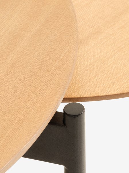 Tables gigognes BRABRAND Ø70/50 naturel/noir 2 pcs