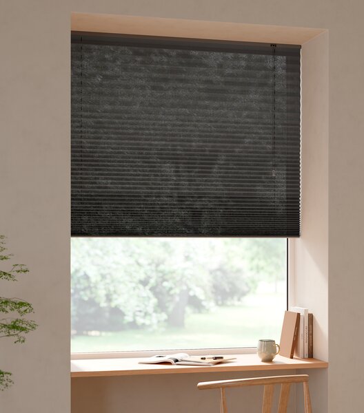 Plisségardin SALTHOLM 100x130cm svart