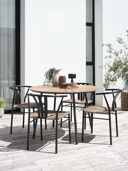 Mesa RANGSTRUP Ø110 natural/negro + 4 sillas TAGMARK