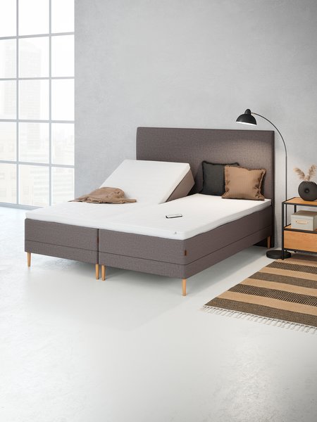Elevationsseng 90x200cm KUPELVA GE50 grå-21 DREAMZONE