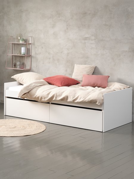 Letto con contenitore TANGBJERG 90/180x200 cm bianco