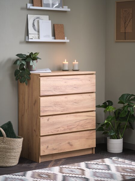 Comodă LIMFJORDEN 4 sertare stejar sălbatic