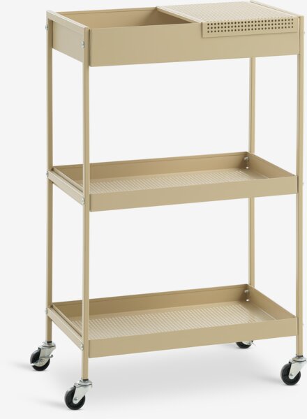 Trolley ELLERUP 3 shelves latte colour