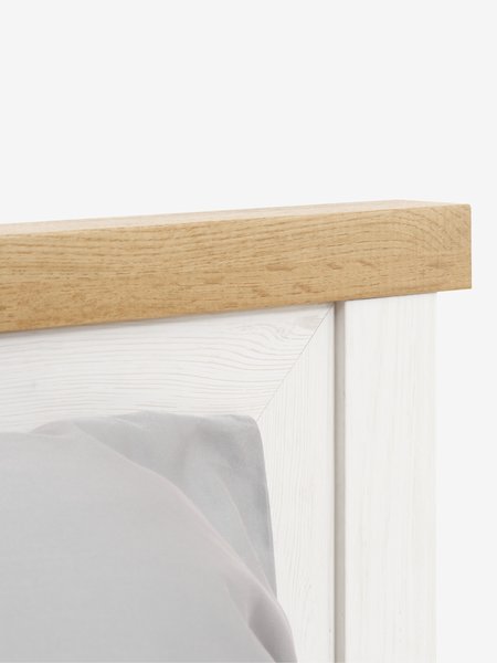 Bed frame MARKSKEL Single oak/white