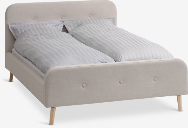Letto KONGSBERG 140x200 cm tessuto beige