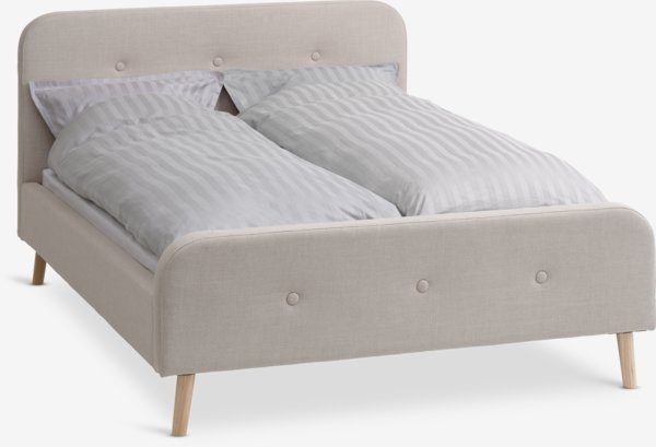 Struttura letto KONGSBERG 140x200 cm tessuto beige