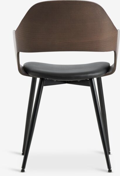 Dining chair HVIDOVRE dark oak/black fabric