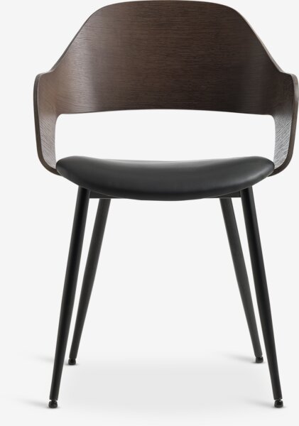 Dining chair HVIDOVRE dark oak/black fabric