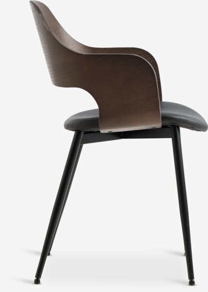 Dining chair HVIDOVRE dark oak/black fabric