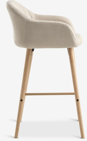 Barstuhl ADSLEV Stoff beige/Eiche natur