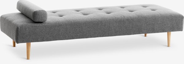 Banquette NOREFJELL 200x80 tissu gris foncé/couleur chêne