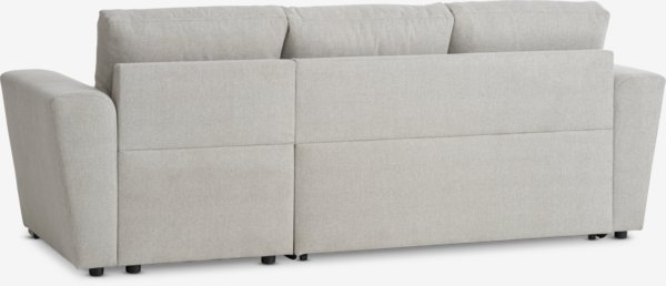 Sofá cama con chaise longue VEJLBY tela arena claro