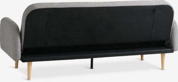 Bäddsoffa PARADIS ljusgrått tyg/ekfärgad