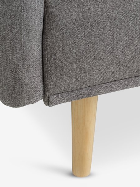 Bäddsoffa PARADIS ljusgrått tyg/ekfärgad