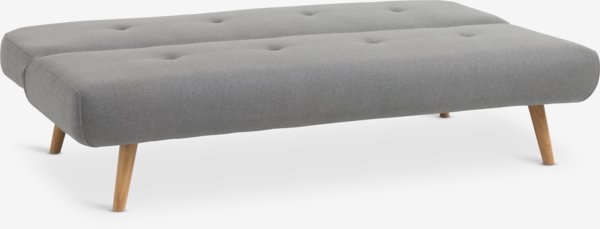 Canapé convertible JUVRE tissu gris clair/naturel