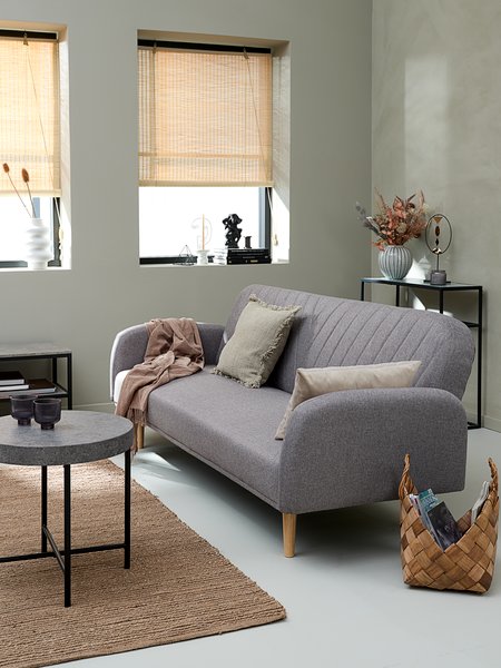 Bäddsoffa PARADIS ljusgrått tyg/ekfärgad