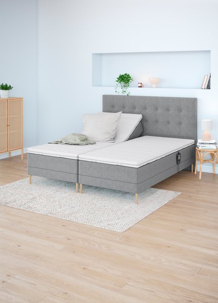 Lit réglable 90x200cm BJORSUND GE35 gris-23