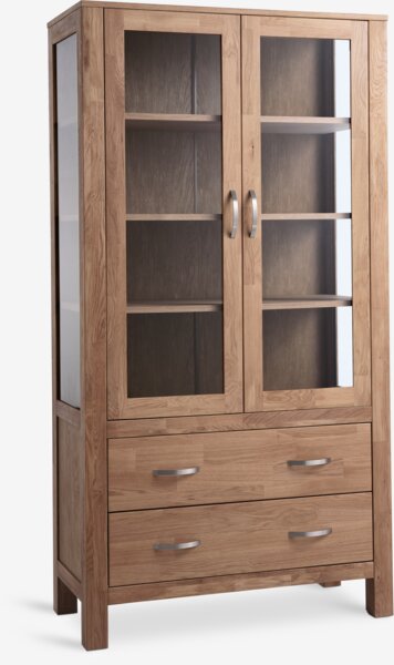 Display cabinet LINTRUP 2 doors oak colour