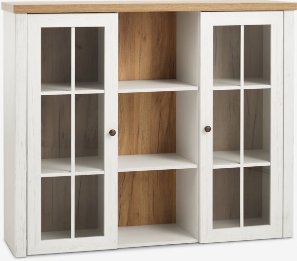 Top section MARKSKEL 2 doors white/oak colour