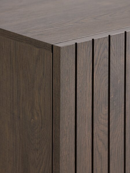 Sideboard HEMDRUP 2 doors dark oak colour/black