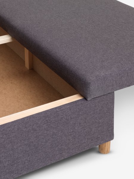 Canapé convertible méridienne HAMPEN tissu gris/couleur ch.