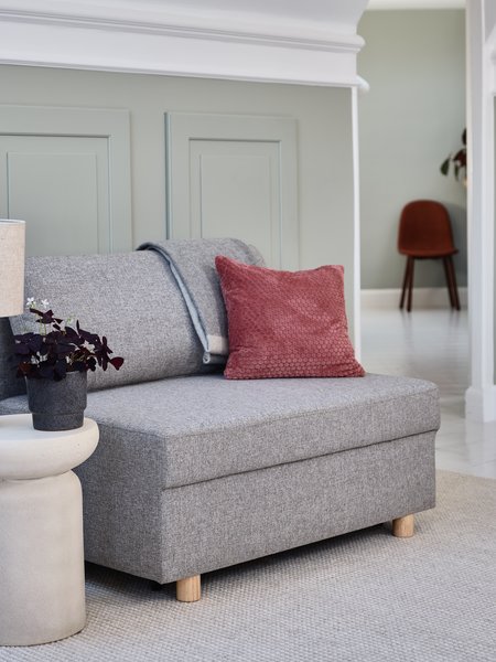 Kauč OLSTRUP siva tkanina/boja hrasta