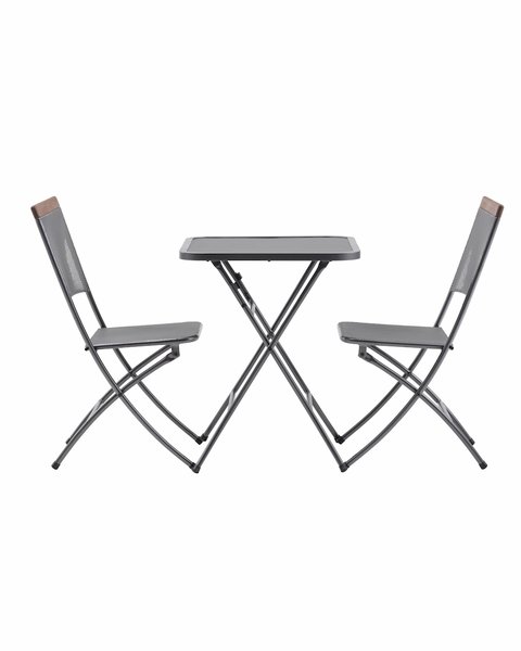 Bistro set LARVIK Š60xD60 siva