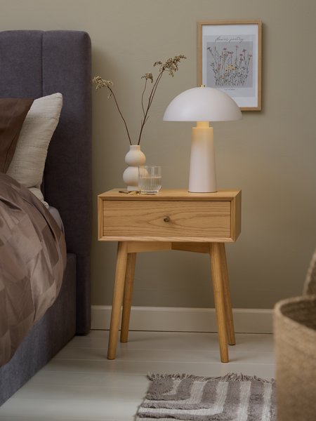 Bedside table HOKKSUND 1 drawer natural oak