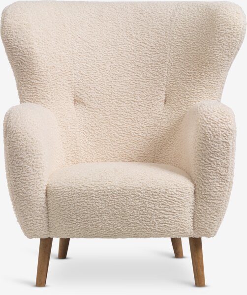 Fauteuil VILDSUND tissu bouclette blanc cassé
