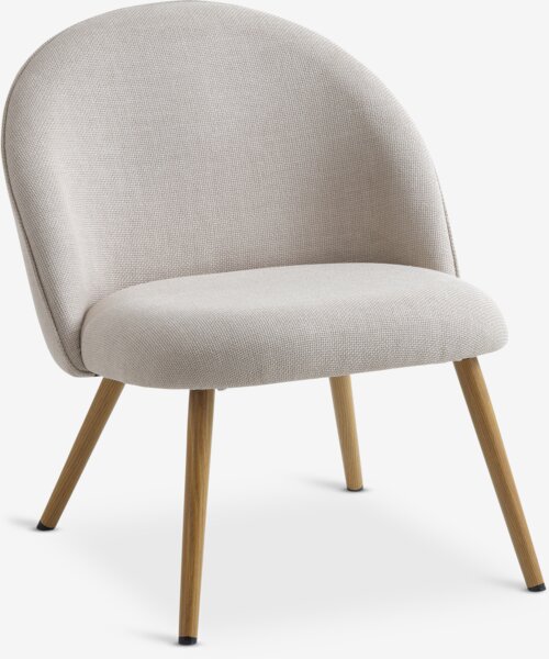 Fauteuil THORUP beige stof/eiken kleur