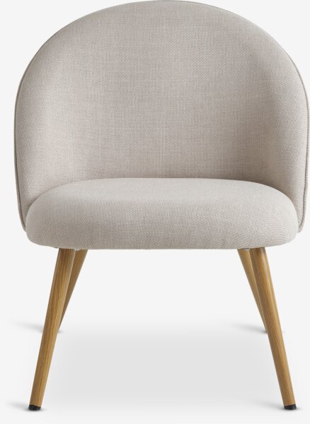 Fauteuil THORUP beige stof/eiken kleur