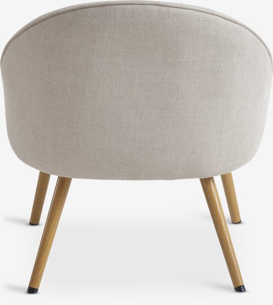 Fauteuil THORUP beige stof/eiken kleur