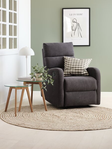 Recliner NAKSKOV dark grey fabric