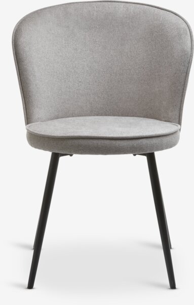 Dining chair RISSKOV light grey fabric/black