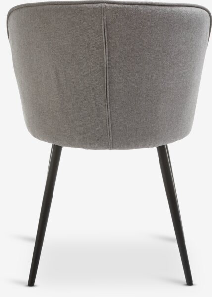 Dining chair RISSKOV light grey fabric/black